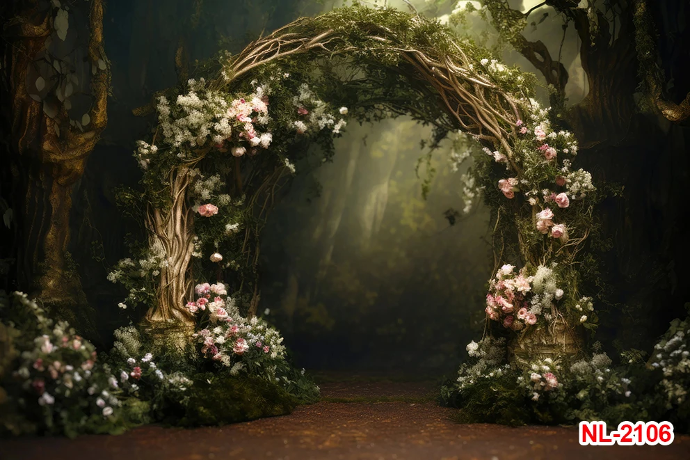 Wedding Scene Flower Arch Backgrounds Outdoor Scene Party Bride Shower Photo Shooting Backdrops Photography Studio Props Decor