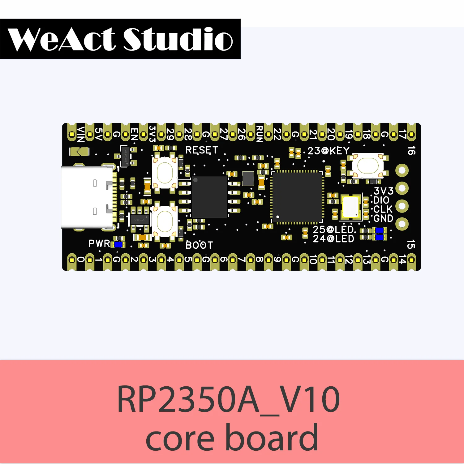 WeAct RP2350A_V10 all pin out Raspberry Pi  RP2350 RISC-V Hazard3 520KByte SRAM 4/16MByte QSPI Flas