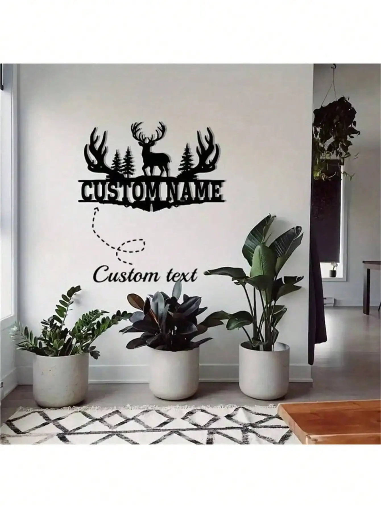 

Custom Stag Eagle Metal Wall Art, Personalized Name Sign Rustic Hunting Lodge Decor for Man Cave, Housewarming Gift