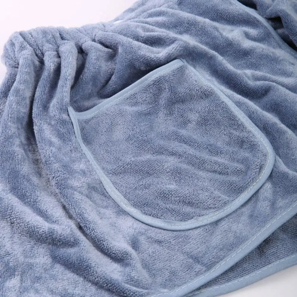 Pyjama mit Seitenschlitz, sexy Herren-Shorts, kurze Badehose, tragbarer, weicher Mikrofaser-Bademantel für Herren – Detail 2