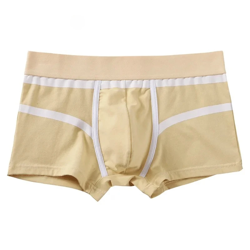 Cotton Boxy Underwear for Men Sexy U Convex Pouch Boxer Shorts Contrasting Color Breathable Comfortable Sinple Sports Underpants