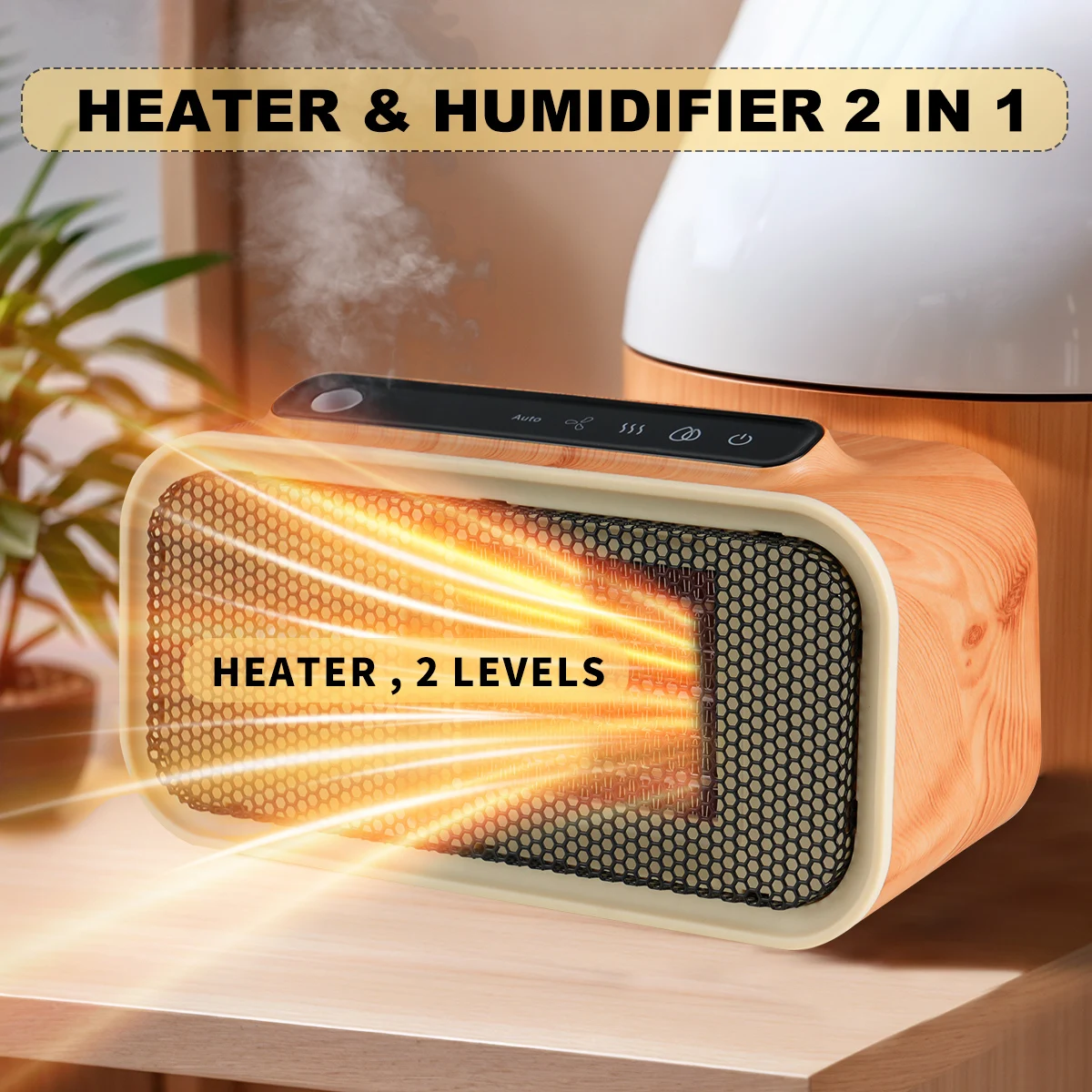 Mini portable infrared heater, fast heating, with PTC overheating protection, European plug,  for outdoor use