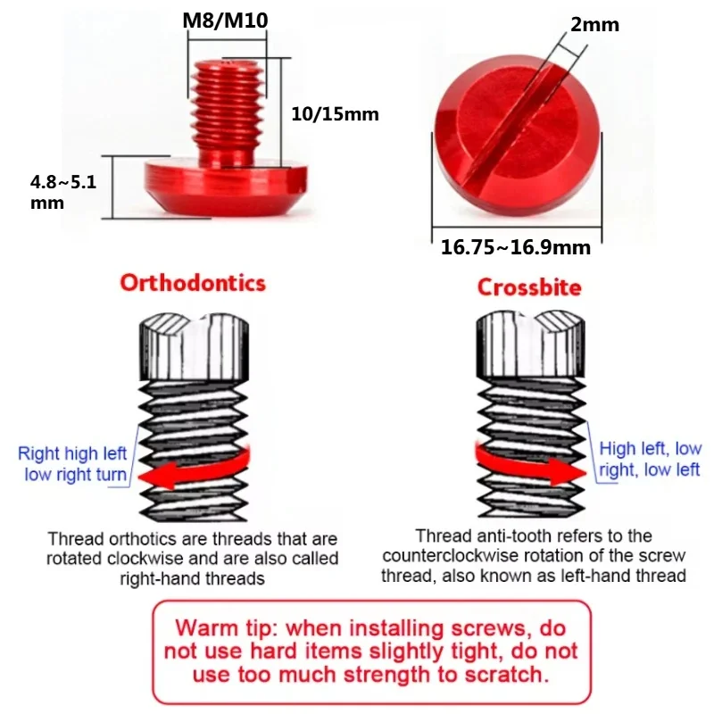 M8 M10 Mirror Hole Plugs Screw Cap Aluminum Rear View Mirror Hole Plug Screws Caps Motorcycle E-bike Universal
