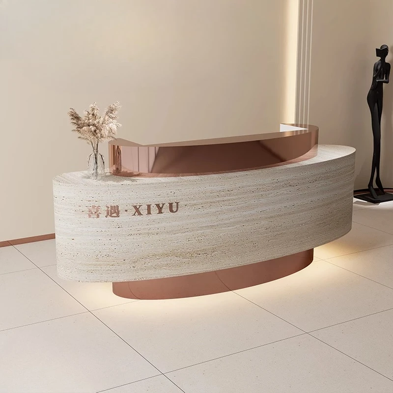 modern company front desk reception desk beauty salon training institution luxury bar counter women's clothing store checkout
