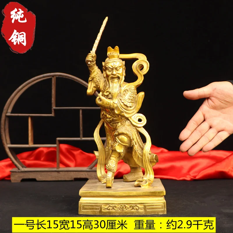 Southeast Asia Taoist Dharma god WANG LING GUAN copper Statue living room Company Demon subduing exorcise evil spirits