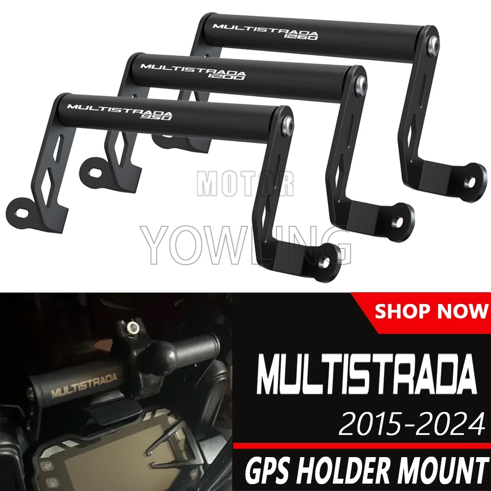 Motorcycle Phone Holder Mount Navigation Holder GPS Bracket Plate For Ducati Multistrada 1200 / 1260 / 950 / V2 2015-2016-2024