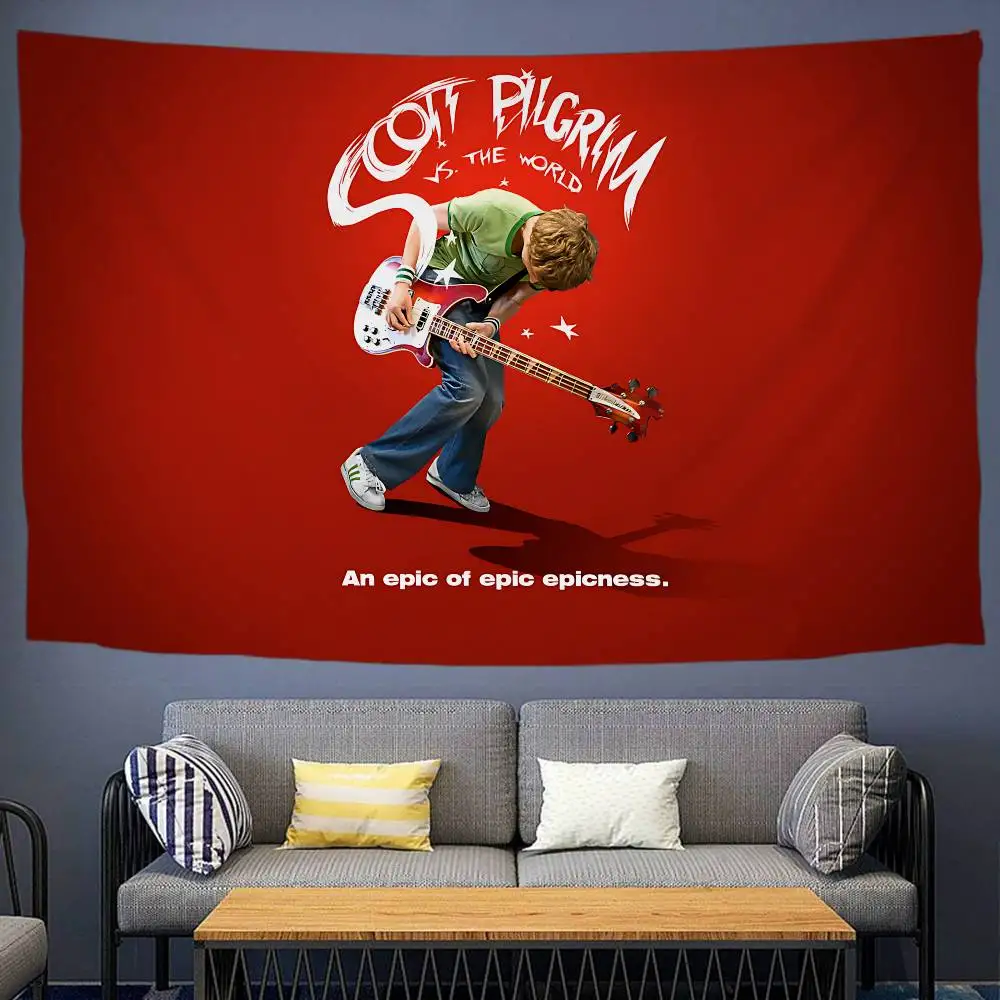 Tapiz bohemio colgante clásico S-Scott Pilgrim Vs The World, decoración del hogar, decoración bohemia Hippie, arte de adivinación