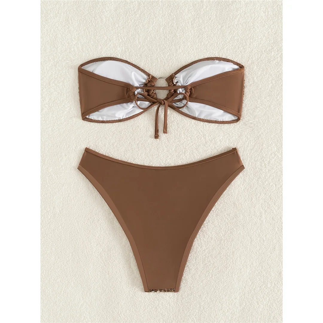 Neuer Glitzer-Pailletten-Bandeau-Bikini, Damen-Badeanzug, zweiteiliger Bikini-Set, brasilianischer Badeanzug, Badebekleidung, Modell V7922 – Detail 9