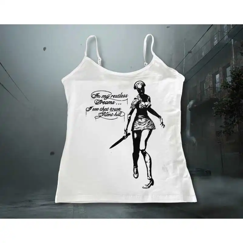 European and American cross border Gothic Horror Gamer Women Cami Top Hand Printed Casual Sleeveless Tee Shirt