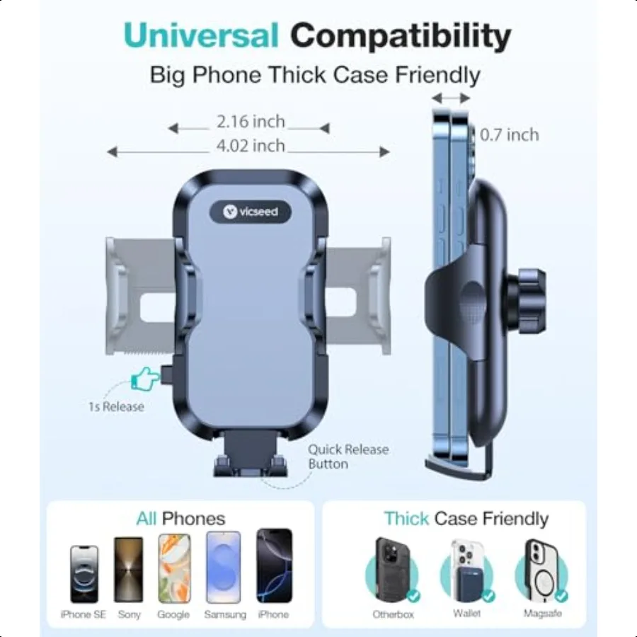 Обновленный ультрастабильный автомобильный держатель для телефона, двойной замок, металлический зажим, универсальное крепление для телефона с вентиляционным отверстием, держатель для мобильного телефона для йо