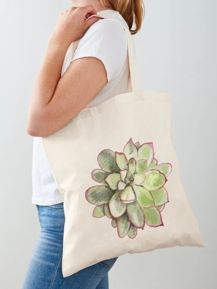 Echeveria Tote Bag Women's beach bags shopper bag women canvas Canvas shoulder bag