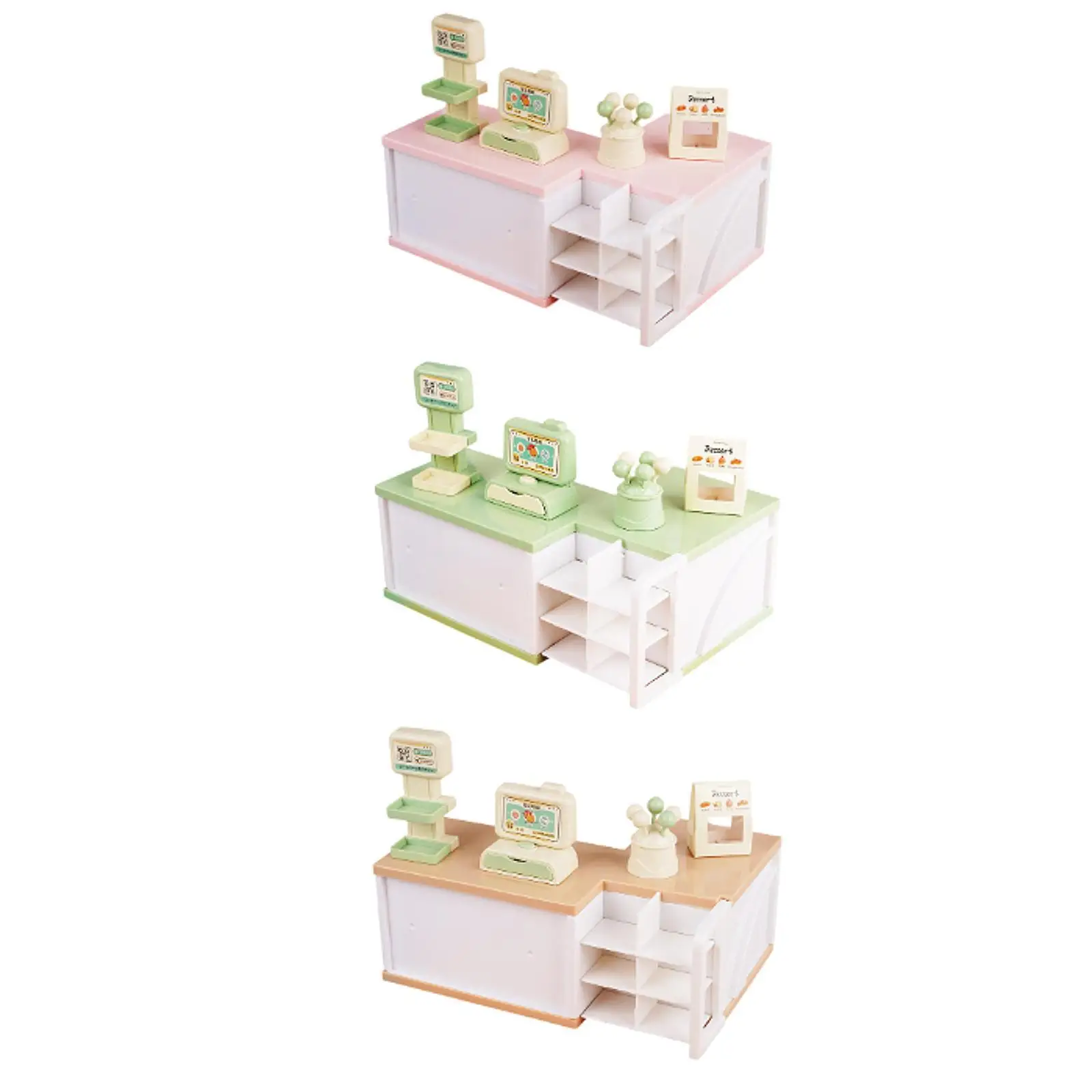 เครื่องบันทึกเงินสดขนาดเล็กสำหรับเล่นบ้านตุ๊กตา สเกล 1:12 สำหรับเด็กอายุ 3 ปีขึ้นไป