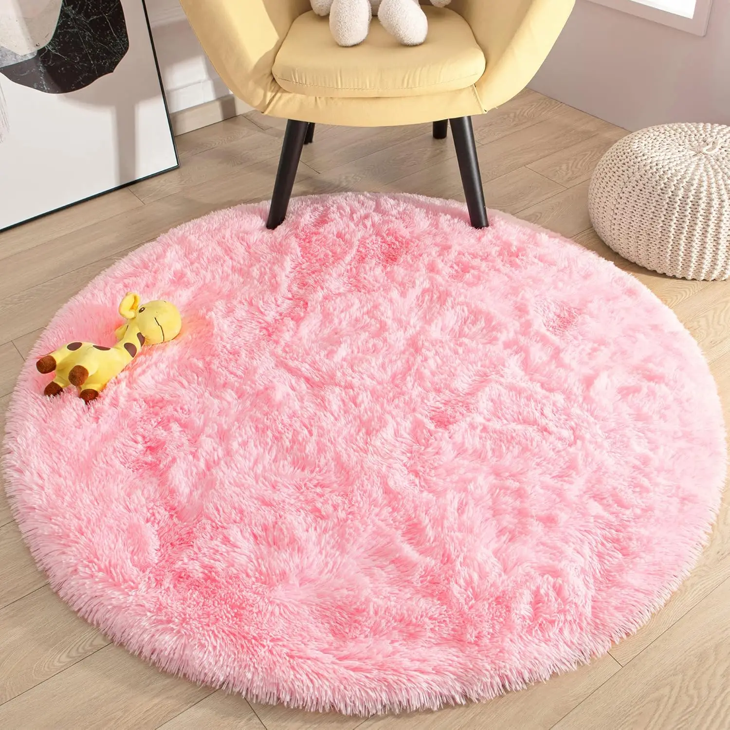 Carpet Living Room Round Thick Carpet Fluffy Large Area Mat Floor Soft Rug Bedroom Long Plush Rug Children Room Decor