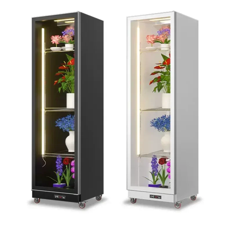 LCommercial Single Door Flower Refrigerator Display Cabinet Floral Cooler for Flowers Fresh Keeping Showcase