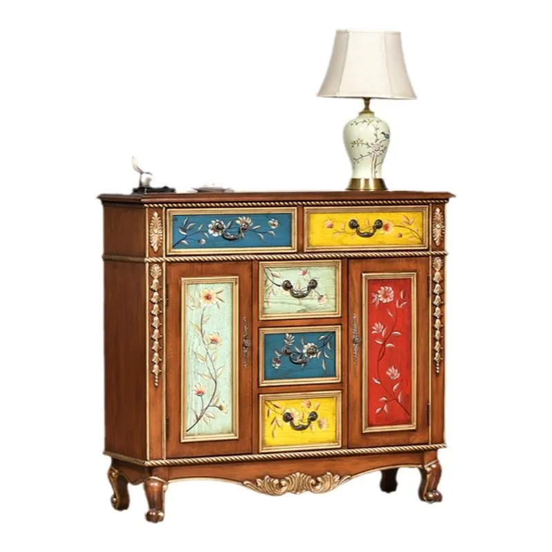 

cabinet integrated multi-functional American painted kitchen storage against the wall with drawers against the wall