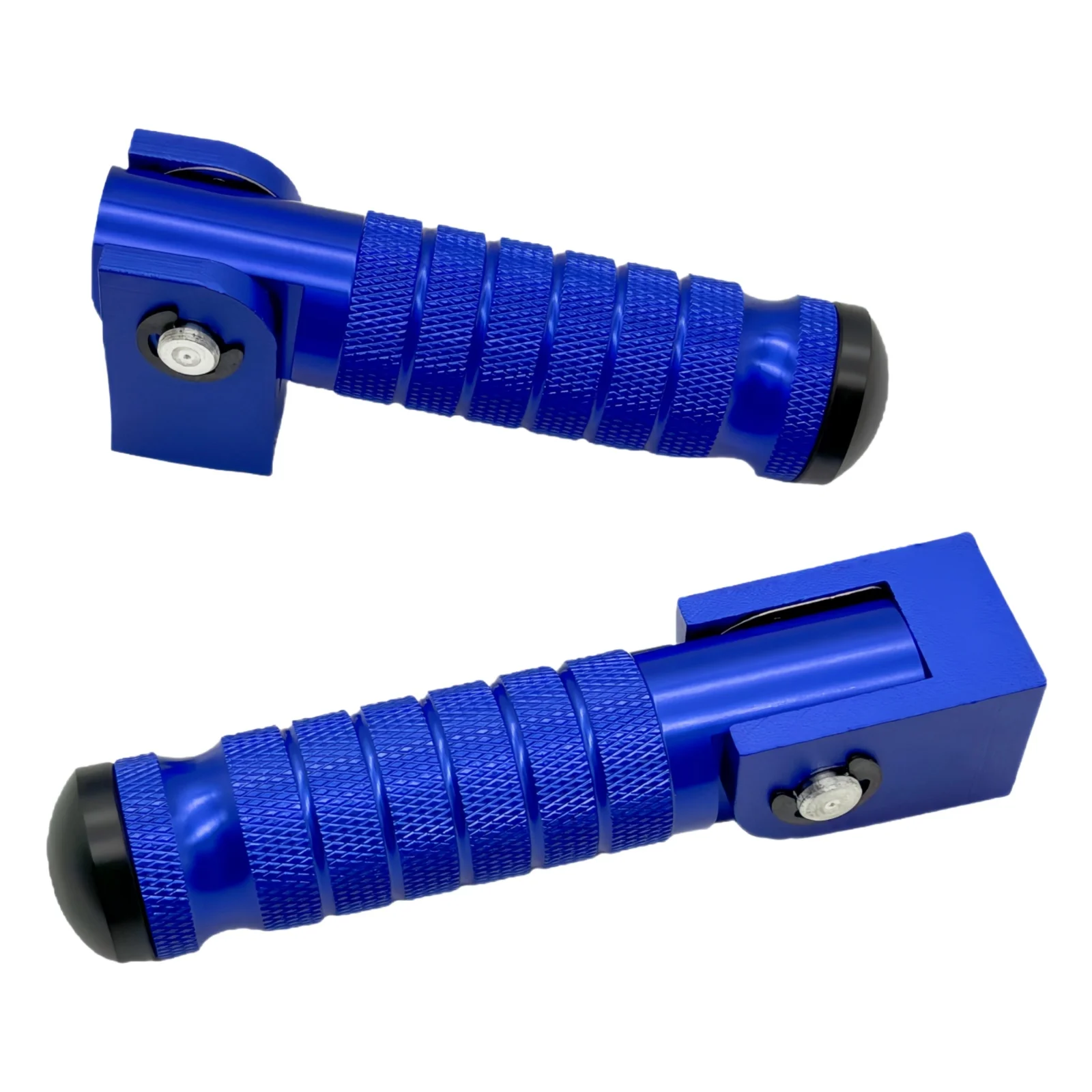 

Universal 8mm Motorcycle Foot Pegs CNC Aluminum 90 Degree Fixed Folding Passenger Pedal for Electric Motor Bicycle ATV (Blue)