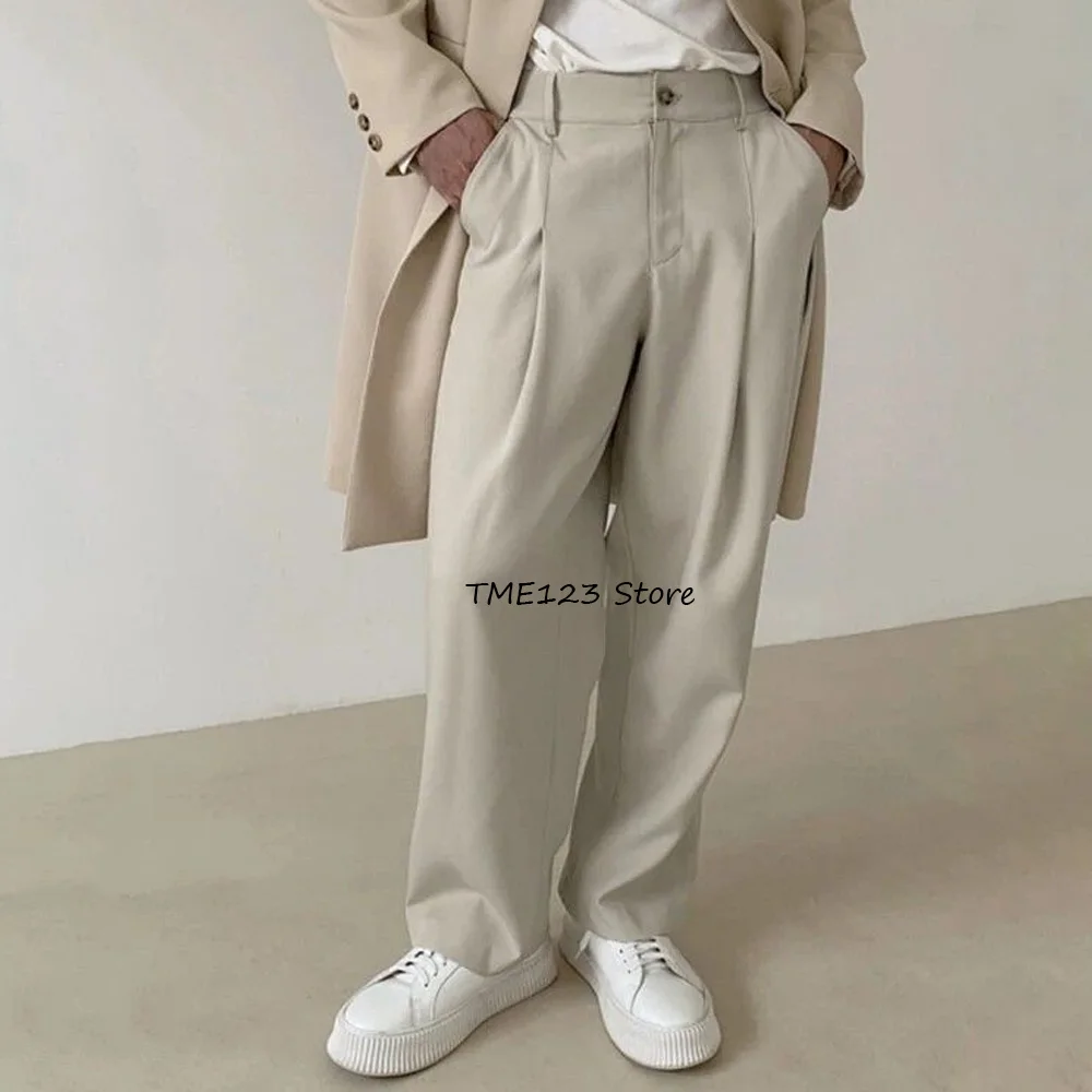 

Classic Men's Pants for Man Polyester Fiber Work Trousers Casual Solid Color Straight Leg Trouser Tailoring Clothing