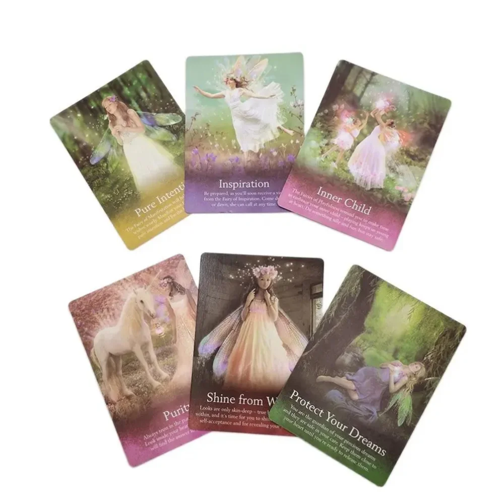 Newest Fairies Oracle Cards 44 Cards Fate Divination Tarot Card Table Game With Online Guidebook For Adult Children Game Gift