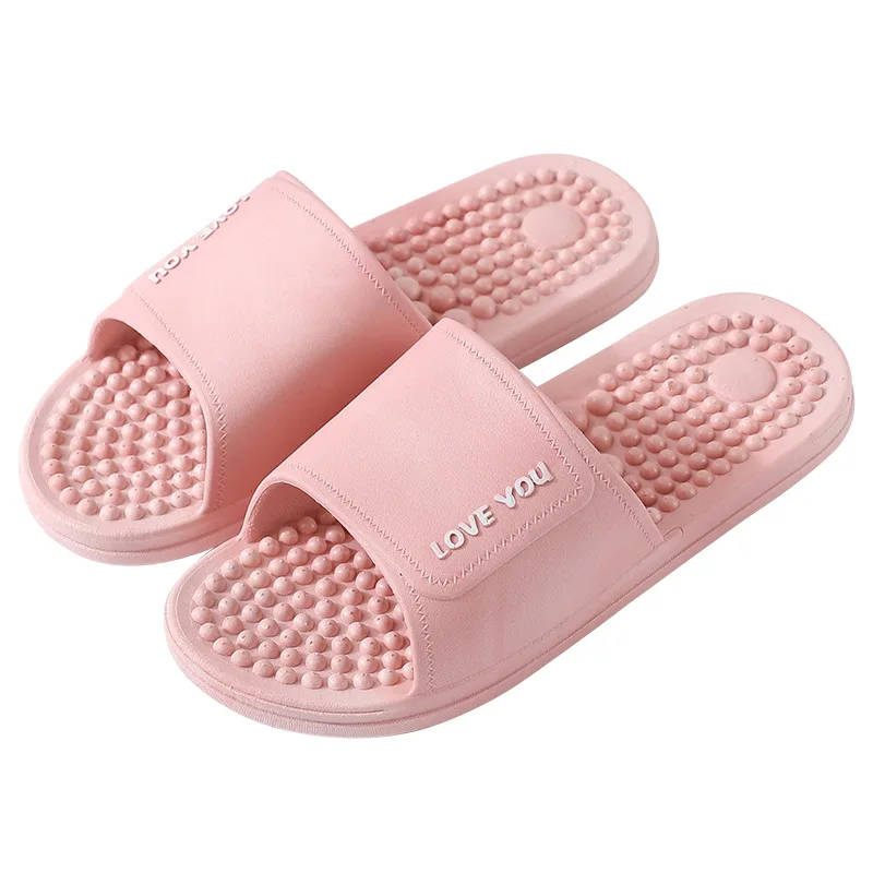 New Slippers Women\'s Indoor Home Bathroom Soft Slip-resistant Couples Foot Acupoint Massage Slippers Women Chinelo Masculino