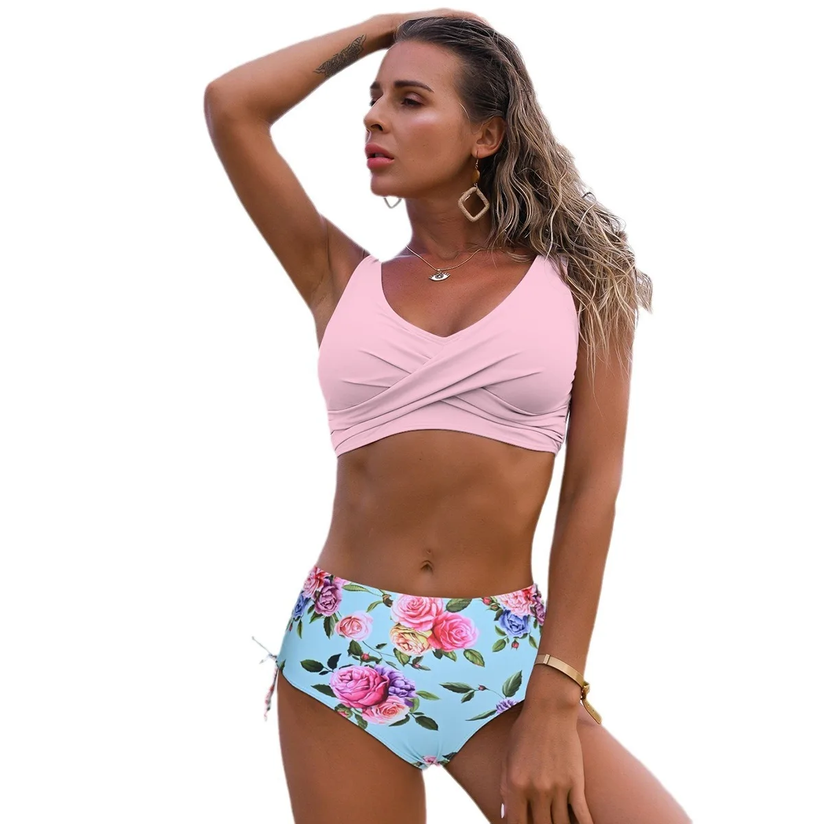 Bikini con Push-Up para mujer, traje de baño Sexy, conjunto de baño brasileño de dos piezas, ropa de playa con lazo, novedad de 2024