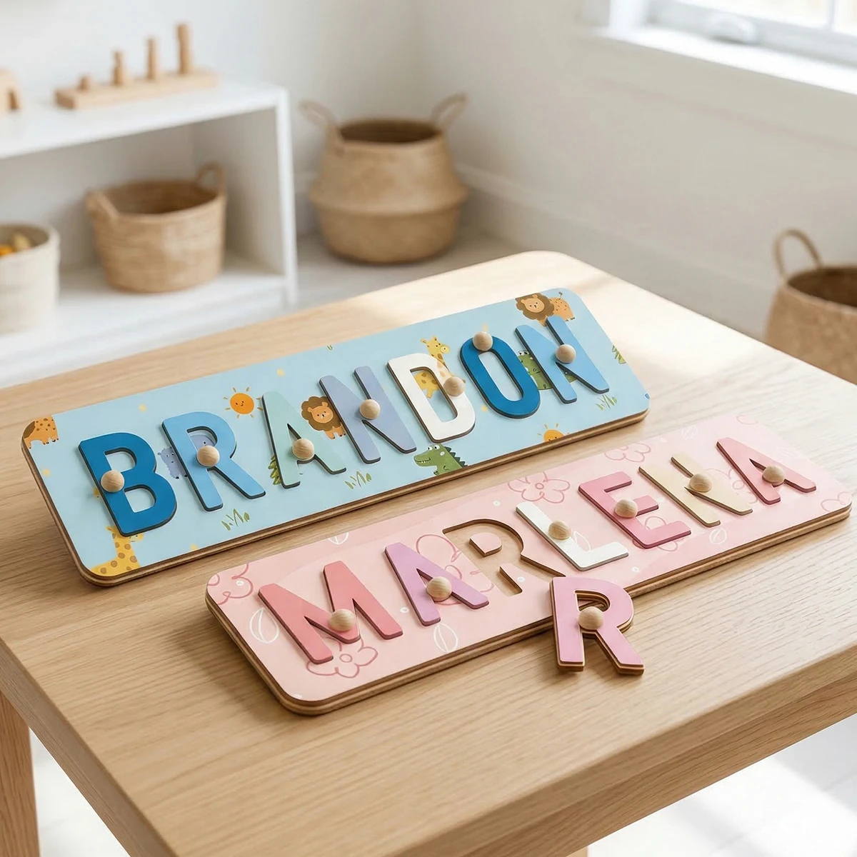 Personalized Alphabet Name Puzzle Display For, Customized Name Letter Puzzle Gift For Birthday Celebration, Family, Friends