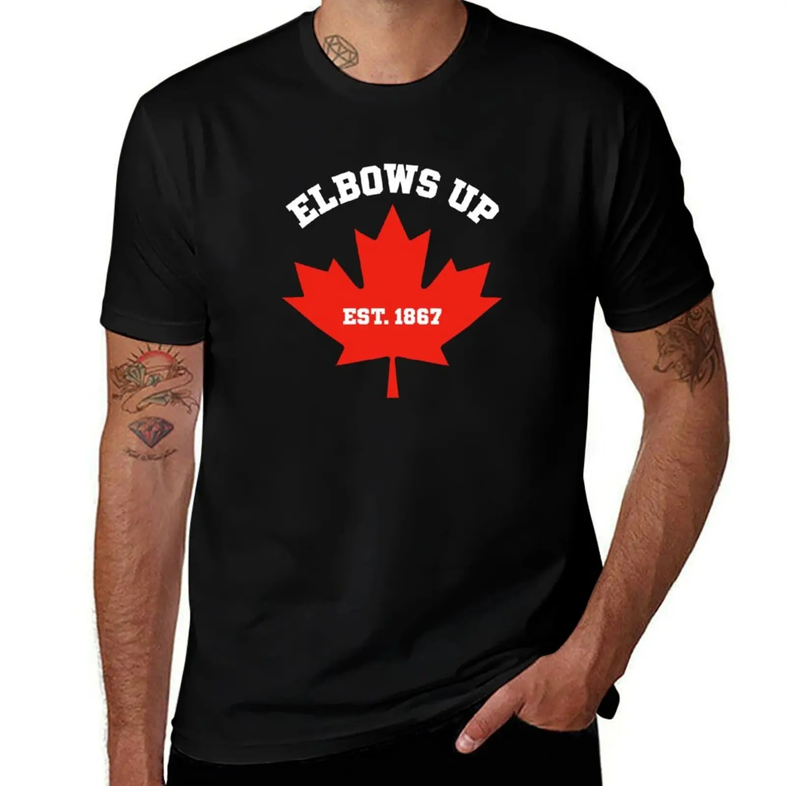 Canadian Elbows Up T-Shirt Dry Fit Athletic Short Sleeve Shirt T-Shirt