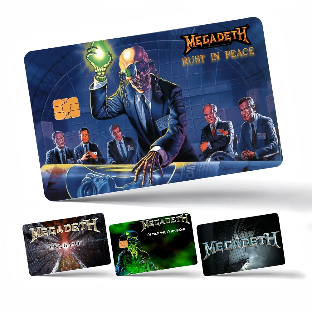 M-Megadeth Band Anime Spend Or Save Funny Shell On Off Ultra Thin No Fade Sticker Skin Cover Film für Debit Credit Card