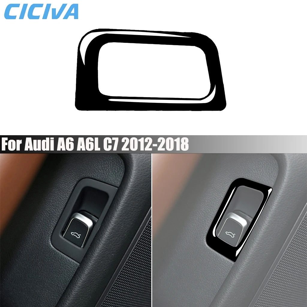 

Piano Black Car Accessories Trunk Switch Panel Decorative Interior Cover Modified Trim Sticker For Audi A6 A6L S6 C7 2012-2018