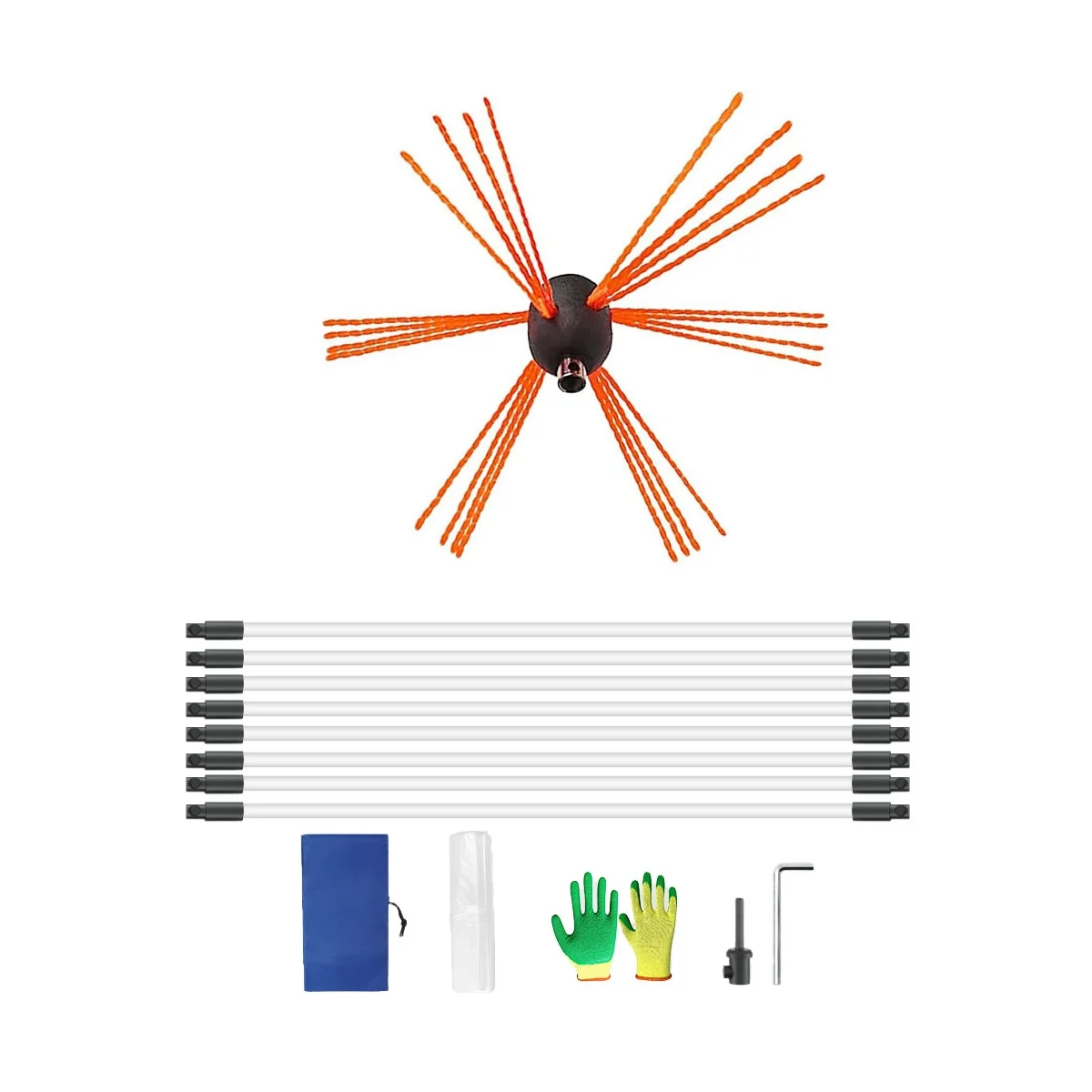 

Chimney Brush Kit Chimney Sweep Kit, Rig- Chimney Cleaning Tool for Cleaning Fireplace Flues