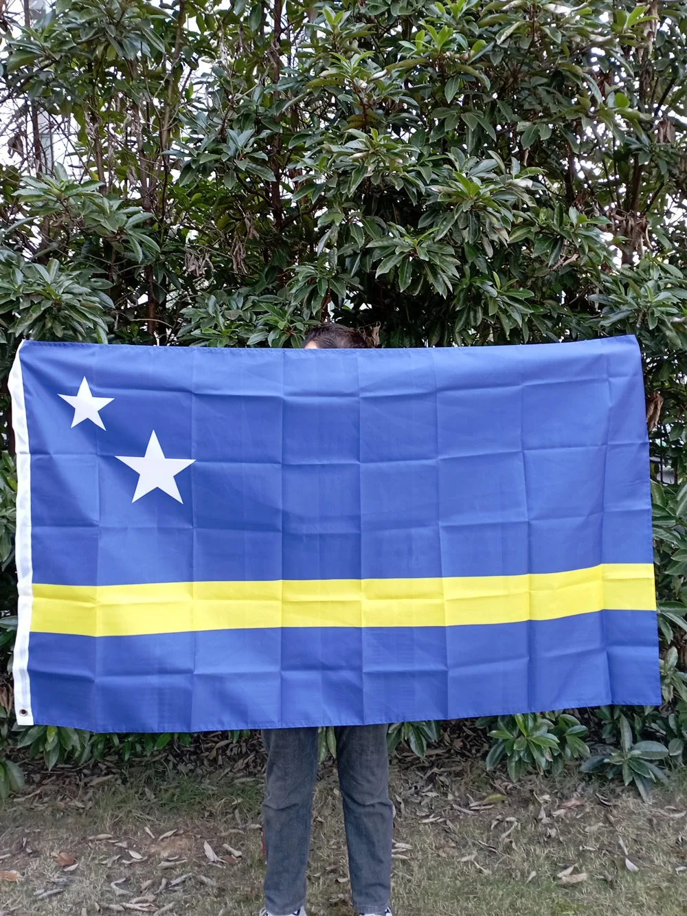 Aerlxemrbrae 90*150cm Curacao Flag Kingdom of the Netherlands Caribbean Island Banner Polyester for Outdoor Hanging