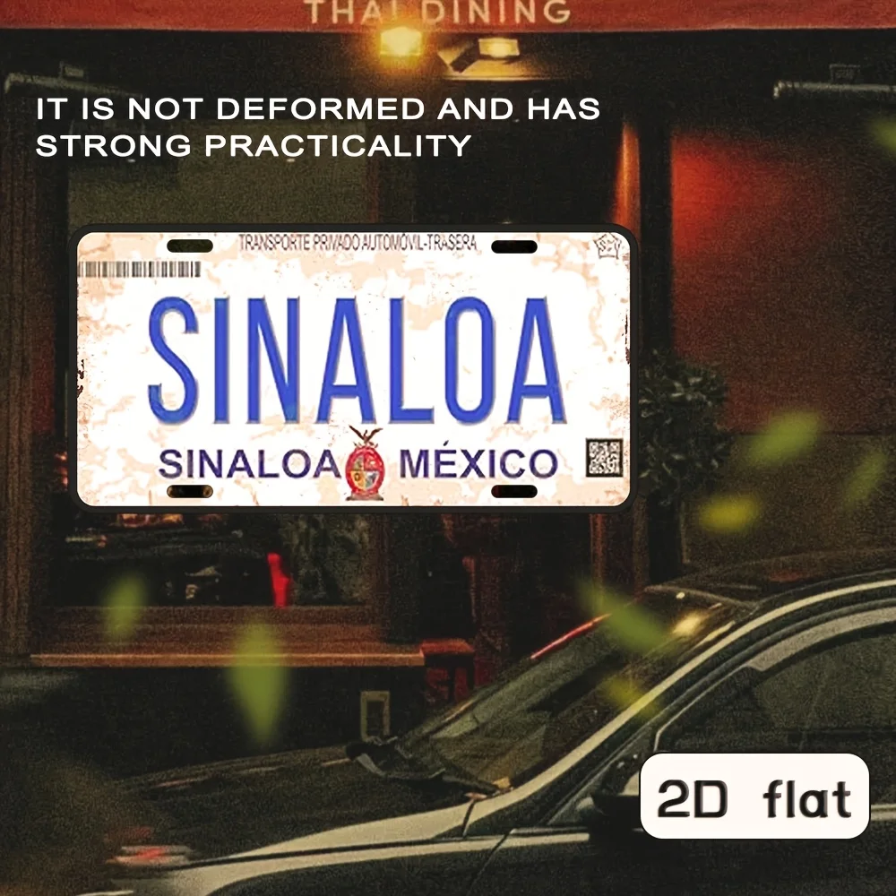 Targa da parete in metallo "Sinaloa Mexico" - Targa decorativa in alluminio con finitura invecchiata, perfetta per casa, garage, caffetteria, bar o