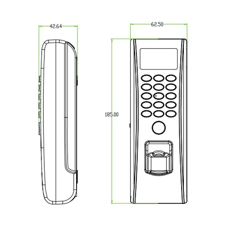 Controllo accessi in metallo impermeabile per ingresso a porta singola con IC ID e ingresso tastiera TF1700