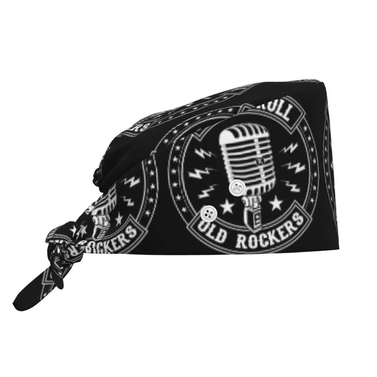 Microphone Rock And Roll Rockabilly Scrub Hat Doctor Working Surgical Cap Men Women Adjustable Nursing Caps for Dentist
