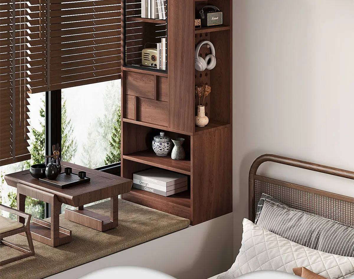 Picture 5: LMM medieval solid wood bay window storage cabinet balcony bedroom window sill corner cabinet
