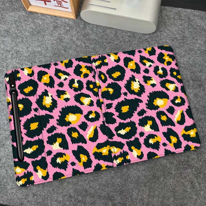 

Cartoon Leopard Pink Pattern Tablet Case For Samsung Galaxy Tab S6 S8 S9 S10 Lite FE 10.4 11 Inch 2022 2024