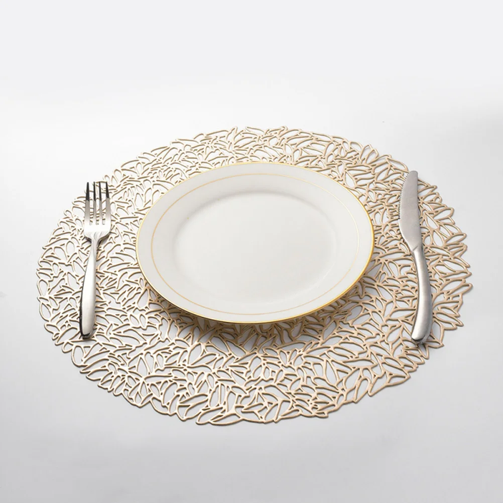 

2pcs Pvc Placemats Round 30Cm Heat Resistant Non-Slip Table Mat For Home Restaurant Hotel Cup Mat For Table Drink Coaster Hollow