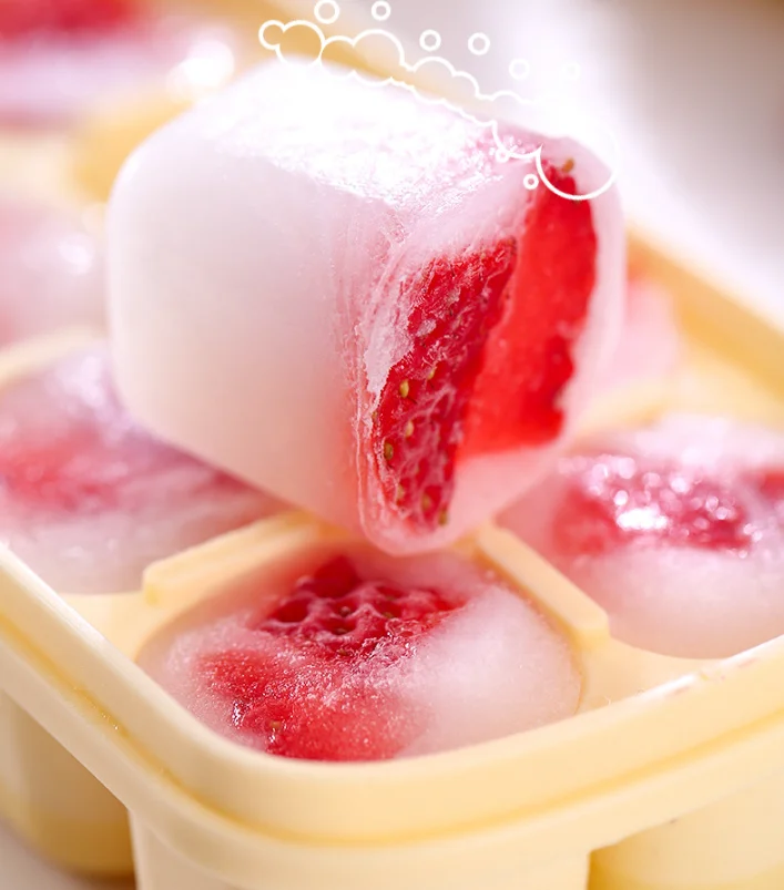 1pc 8 Grids Grid Big Ice Tray Mold Giant Jumbo Large Food Grade Silicone Ice Cube Square Tray Mold Diy Ice Maker Ice Cube Tray