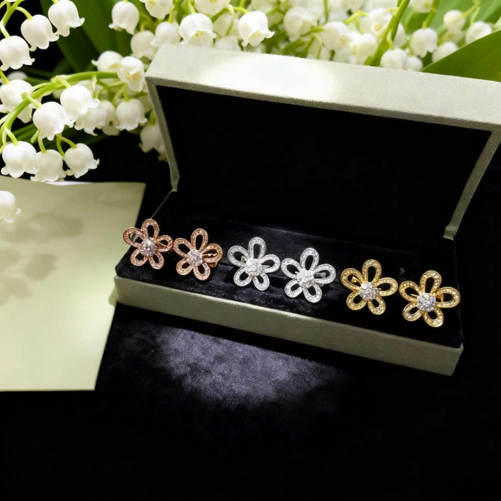 

Модные ювелирные изделия, белое ухо, новый подсолнух, звездный цветок, ухо, розовое золото, белое золото, желтое золото