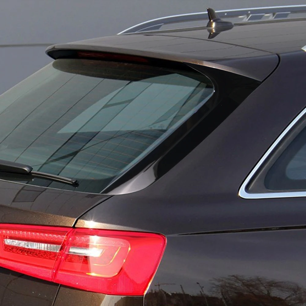 1Pair Plastic Rear Window Side Spoiler for Audi A6 C7 Avant 2012-2018 Left+Right