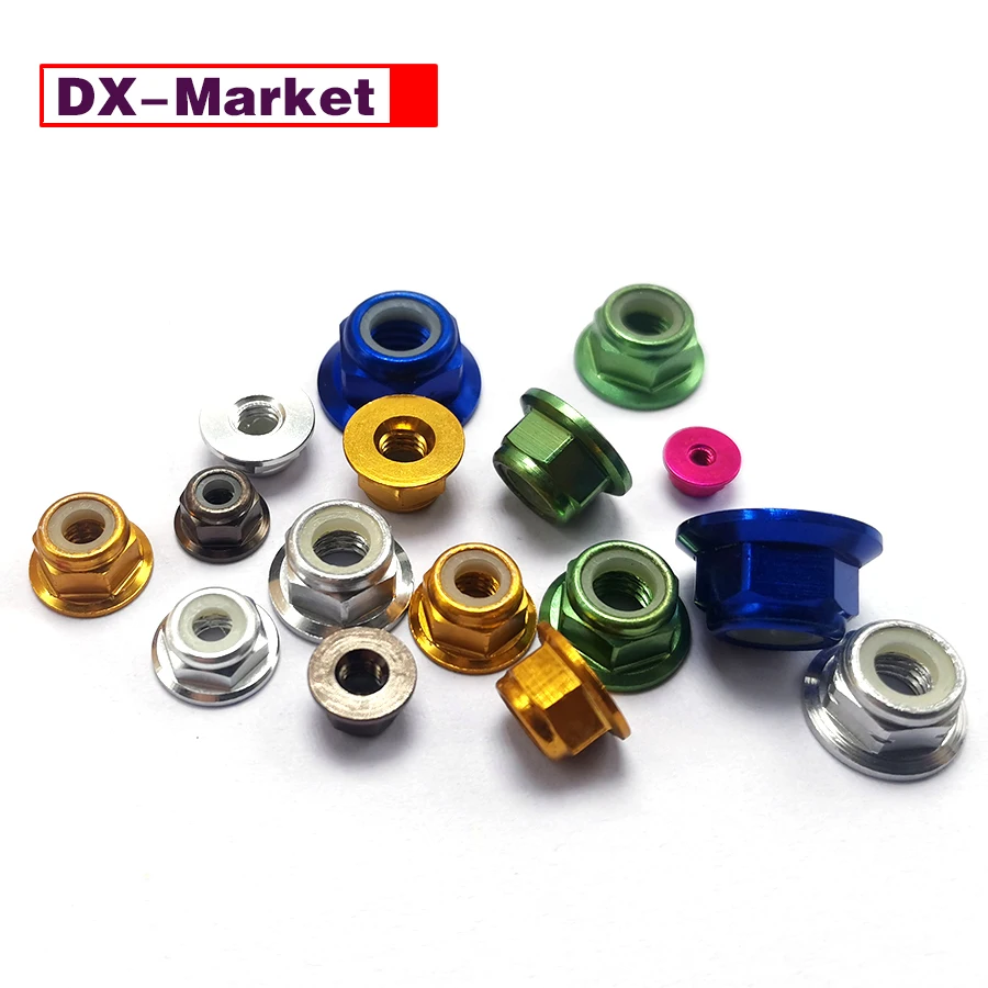 Flange Nylon Lock Nut Kit ,Aluminum Alloy Left-hand Thread Aluminum Nuts ,B064