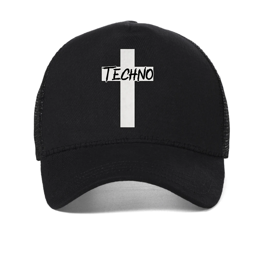 

techno cap men women funny print baseball caps outdoor adjustable mesh breathable Trucker hat summer cool Snapback hats