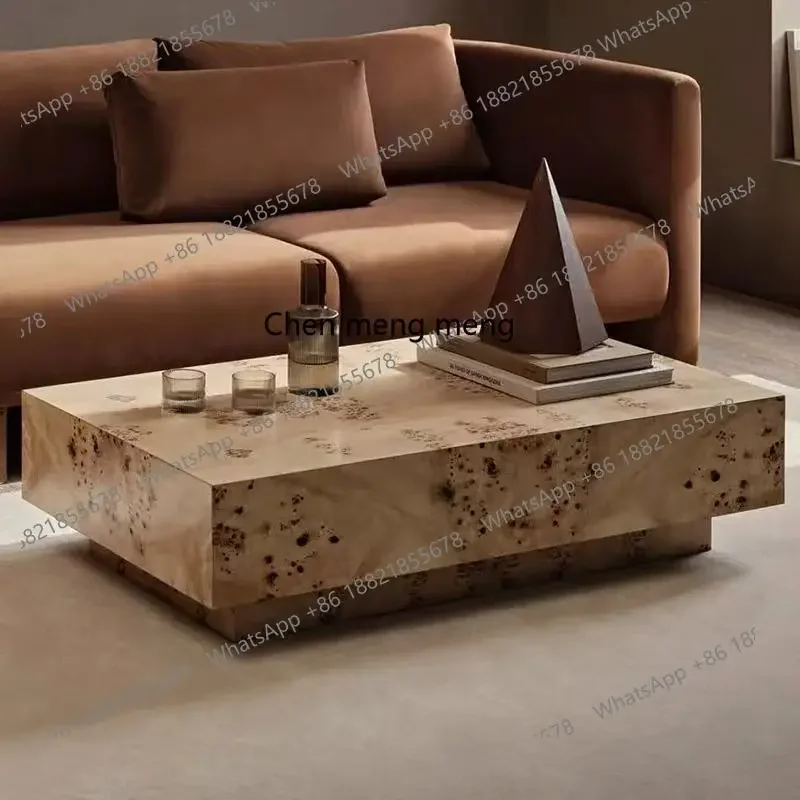 X Light luxury, rectangular solid wood, coffee table villa bed and breakfast living room high-end coffee table