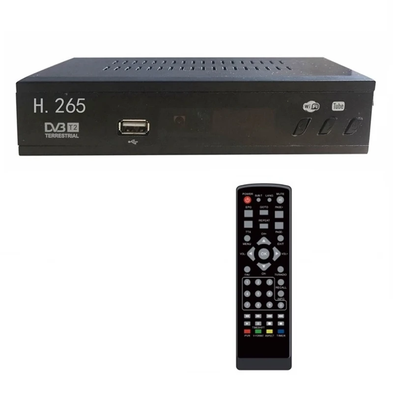 Dvb t2 hevc 265 digital tv tuner DVB-T2 h.265 1080p hd decoder usb terrestrischer tv empfänger epg set top box, eu stecker