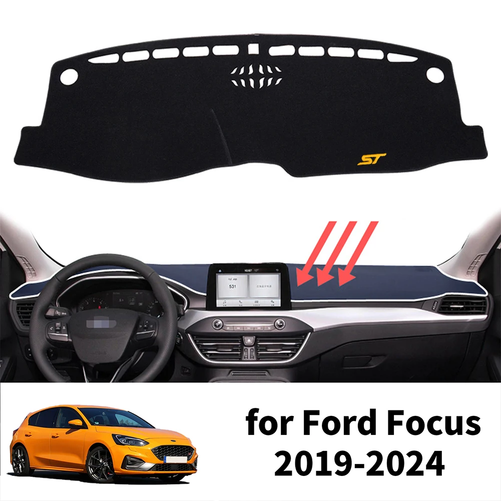 for Ford Focus 2019-2024 RS ST  Accessories Dashboard Mat Sunshade Protective Carpet Dash Mat Dashmat