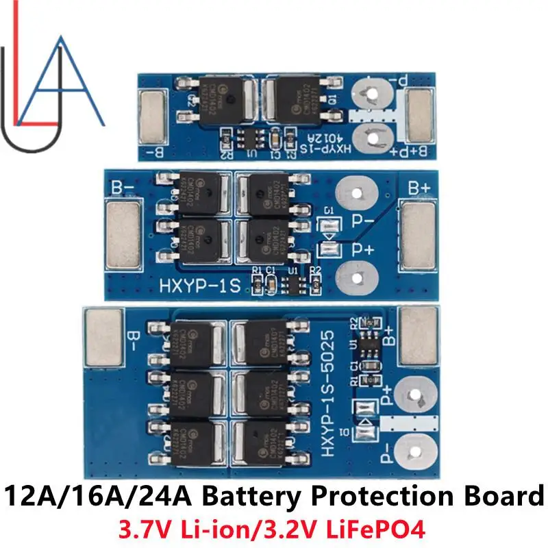 BMS 1S 12A 16A 24A 3.7V Lifepo4 Lithium Battery Board 18650 4.2V Charging Voltage/short Circuit/overcharge Holder Prevention