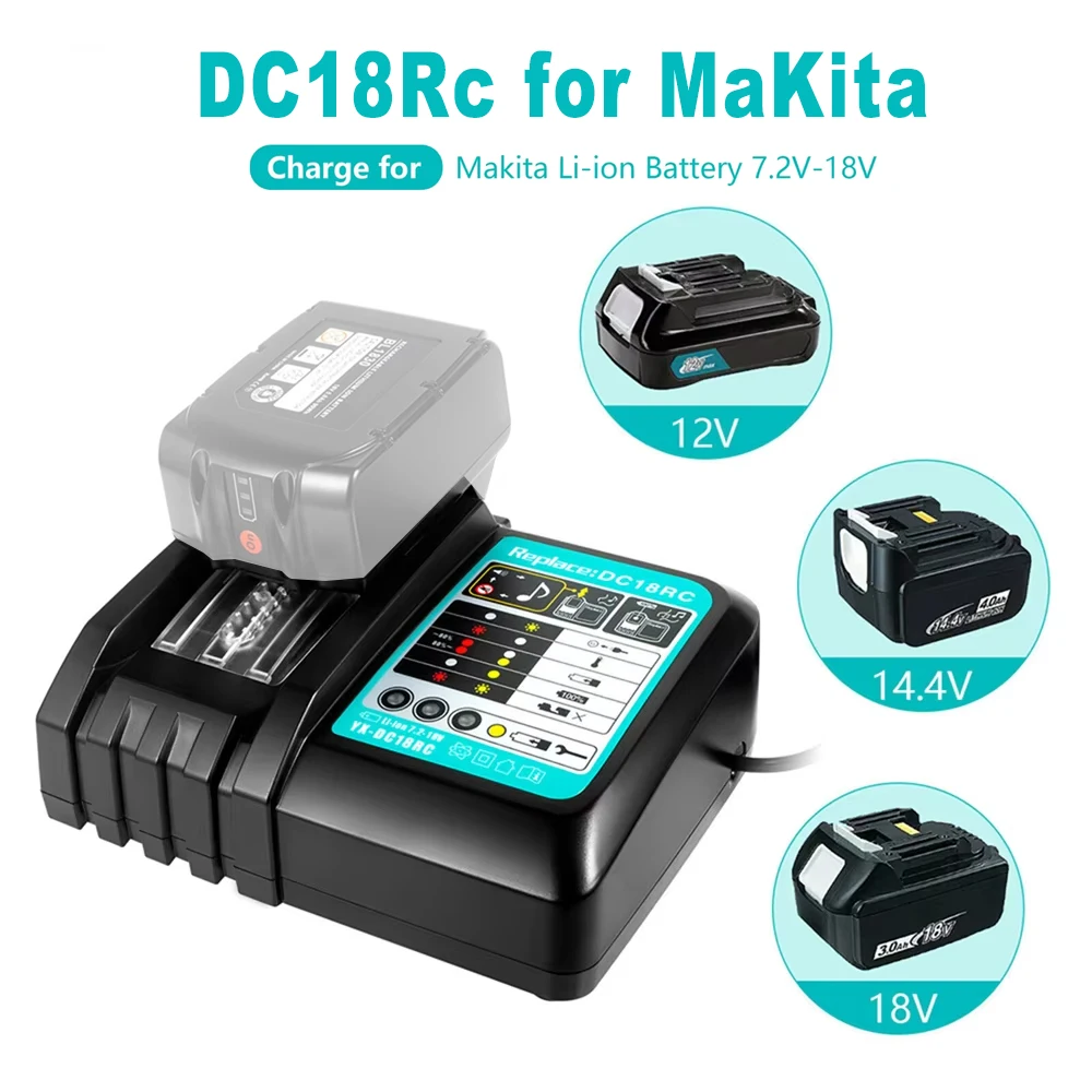 

DC18RC Li-ion Battery Charger Current 3A For Makita 14.4V 18V Battery BL1830 BL1430 For Makita 18V Power Tools Quick Charger