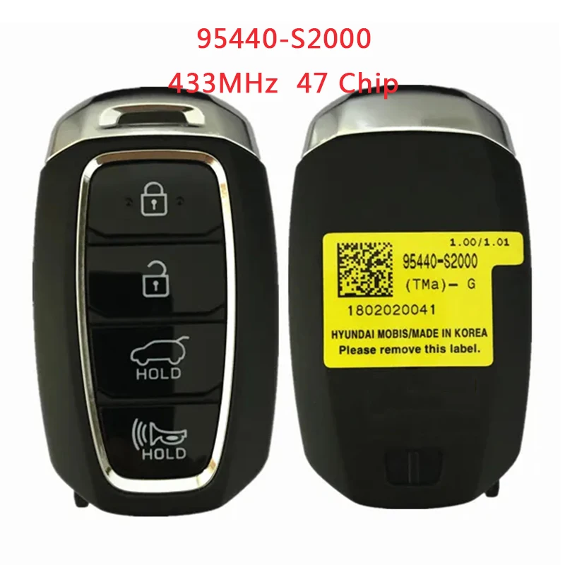 TX020116 Aftermarket For Hyundai Santa Fe 4 Button Smart Key 433Mhz 47 Chip FCC TQ8-FOB-4F19 Part Number 95440-S2000