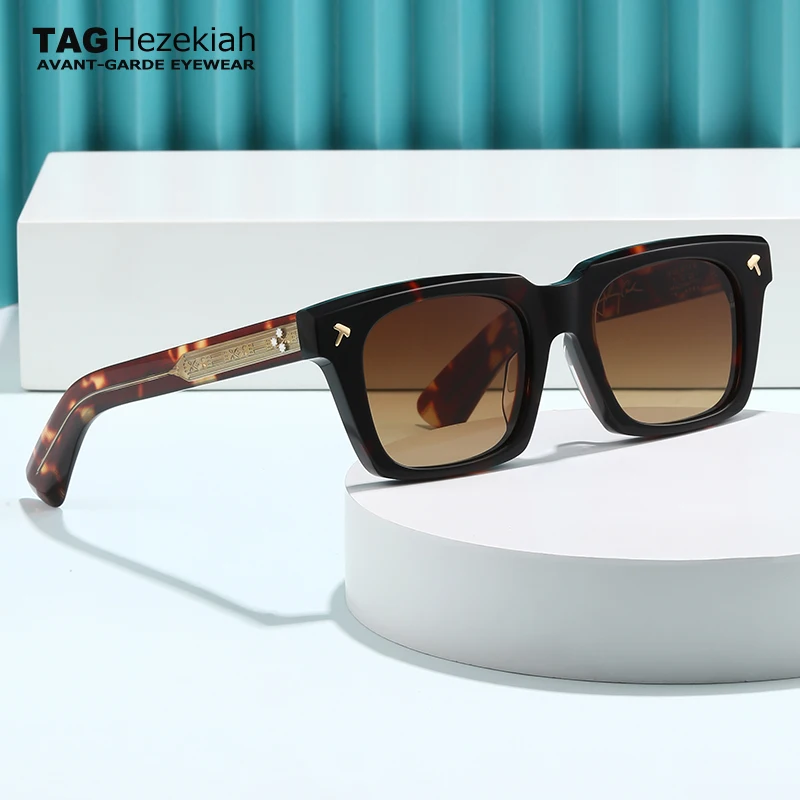TAG Hezekiah Luxury Brand Square fashion sunglasses SQUENTIN Men designer handcrafted sun glasses Retro Acetate Sunglass Women