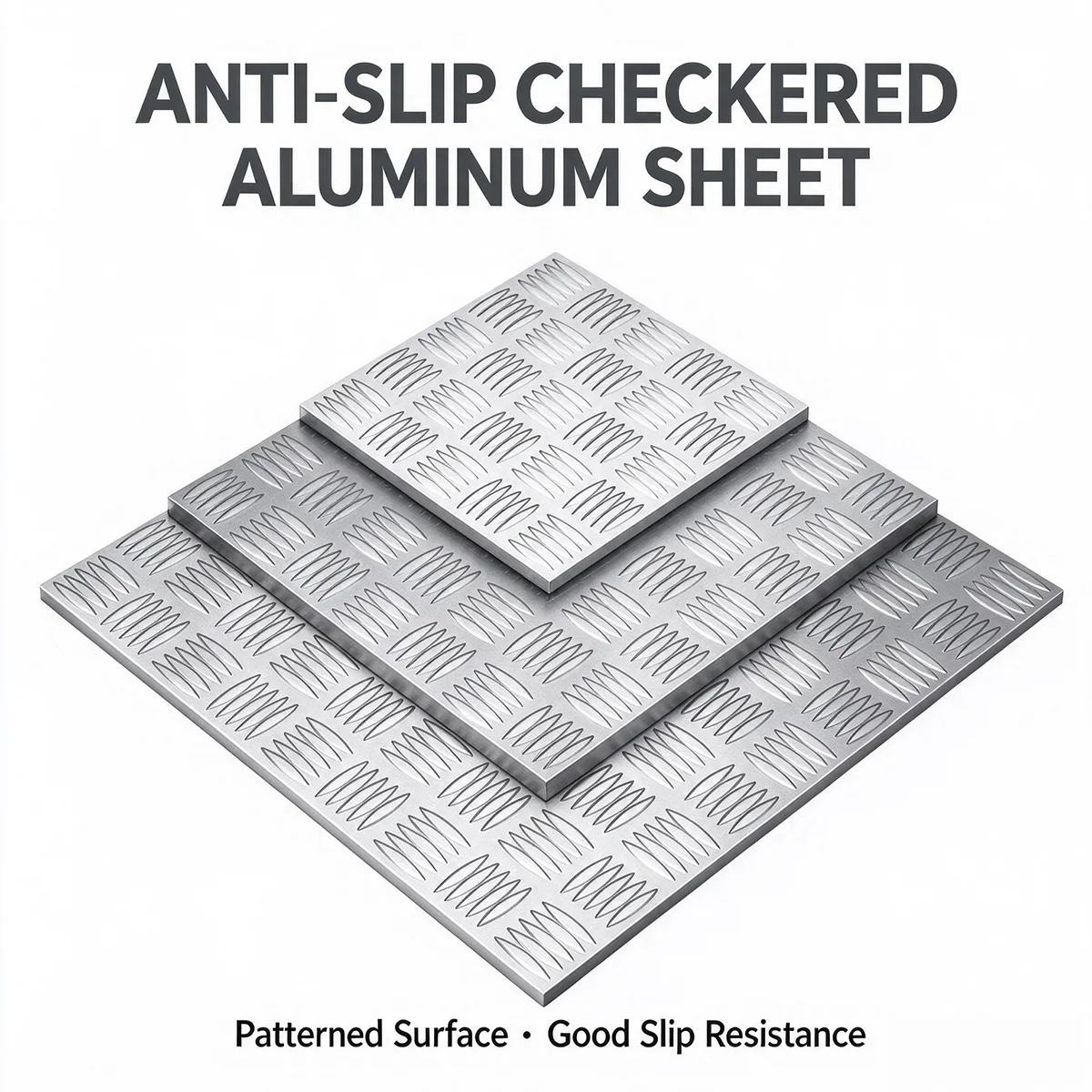Checkered Aluminum Alloy Tread Plate Anti‑Slip Patterned Sheet 1.5‑5mm Thick Custom Cut for DIY Equipment Pedal Decoration