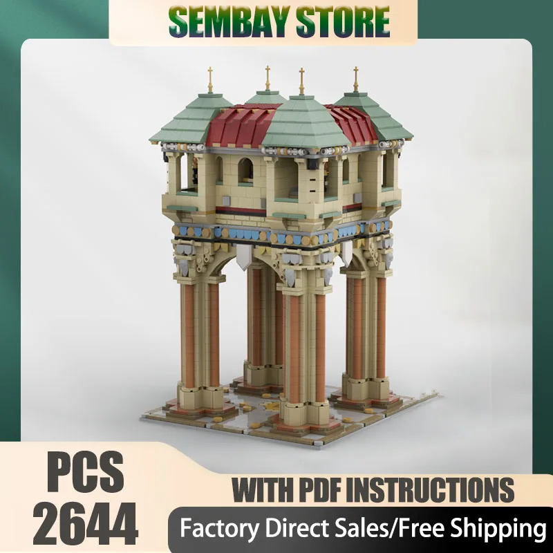 

Городской вид на улицу Moc, строительные кирпичи, модульная классическая модель башни, технологические блоки, рождественские игрушки «сделай сам», строительные праздничные подарки